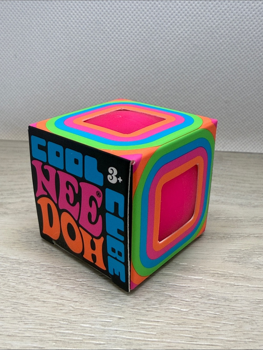 1.5” MINI NeeDoh Schylling COOL CUBE bright PINK new squishy ASMR